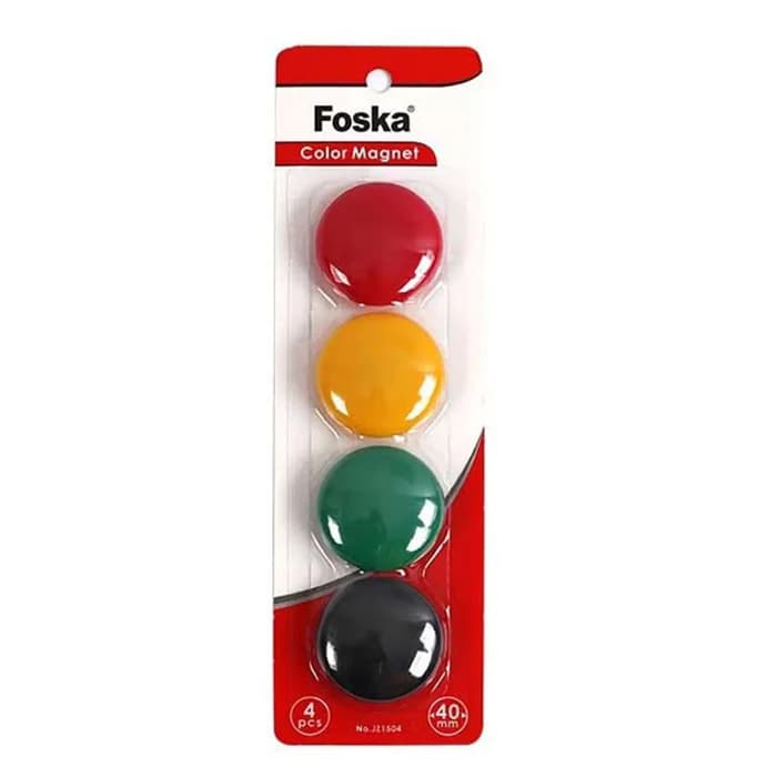 Foska Aimants Colorés 40mm - 4 Pièces