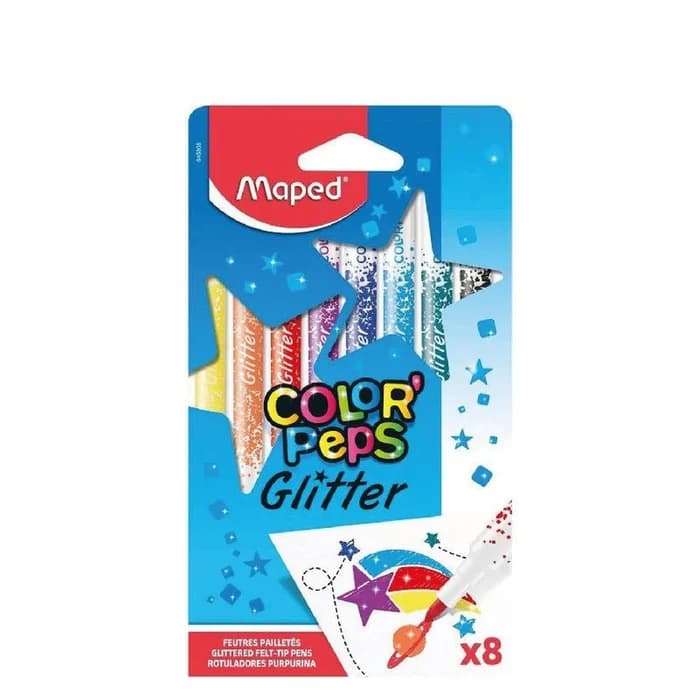 Maped Color Peps Glitter - Pochette 8 Feutres Pailletés
