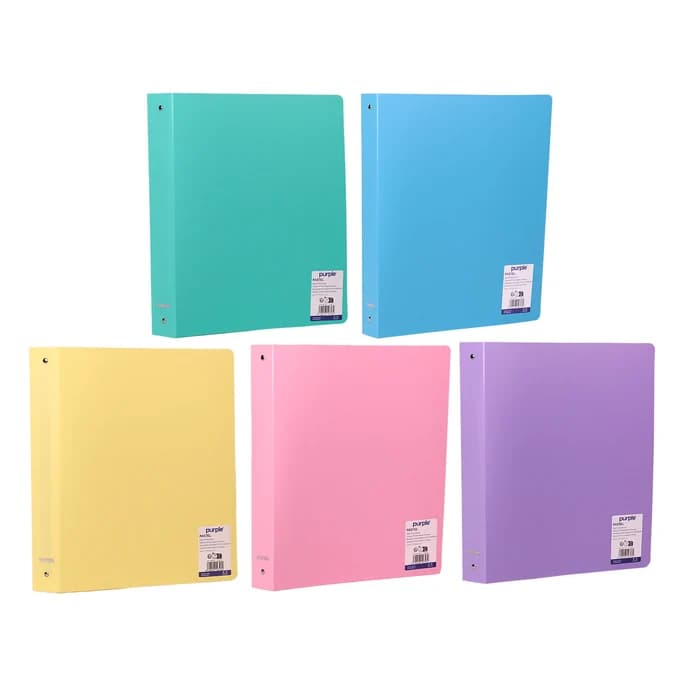 Classeur 4 Anneaux PP Rigide Pastel A4 30mm — Purple Office