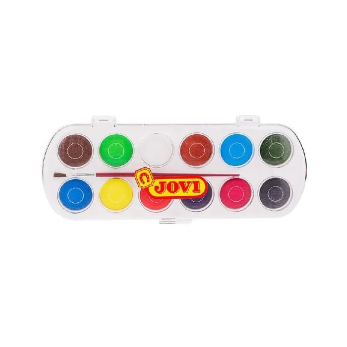 Aquarelle JOVI 12 Couleurs Ovale Avec Pinceau