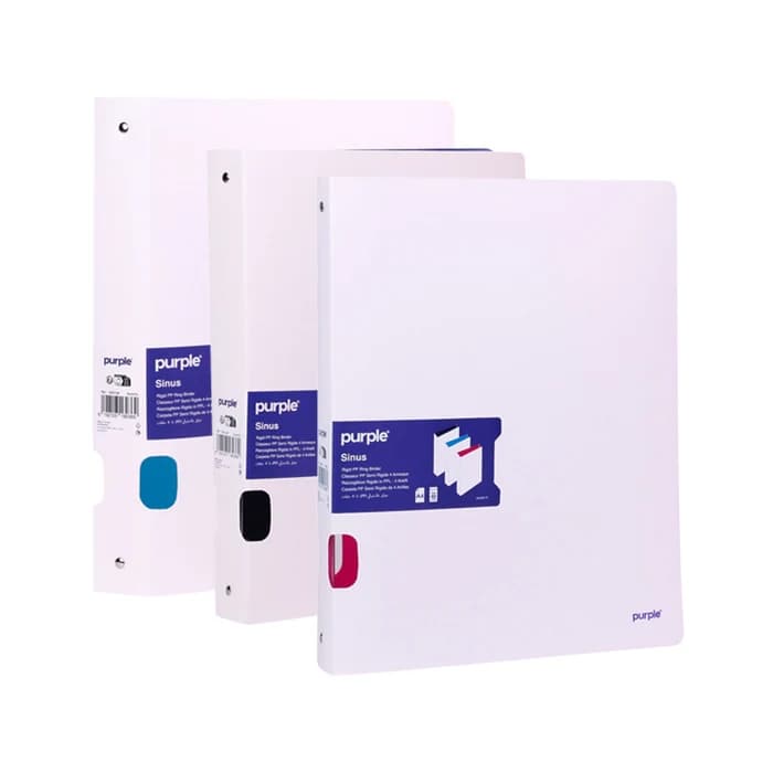 Classeur 4 Anneaux PP Rigide A4 40mm Texturé — Purple Sinus