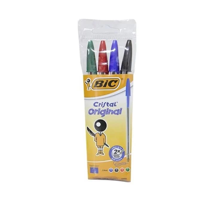 BIC Cristal Original Pack 4 Stylos Bille