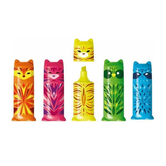 MAPED Fluo Peps Animal Jungle Party - Pack 5 Surligneurs