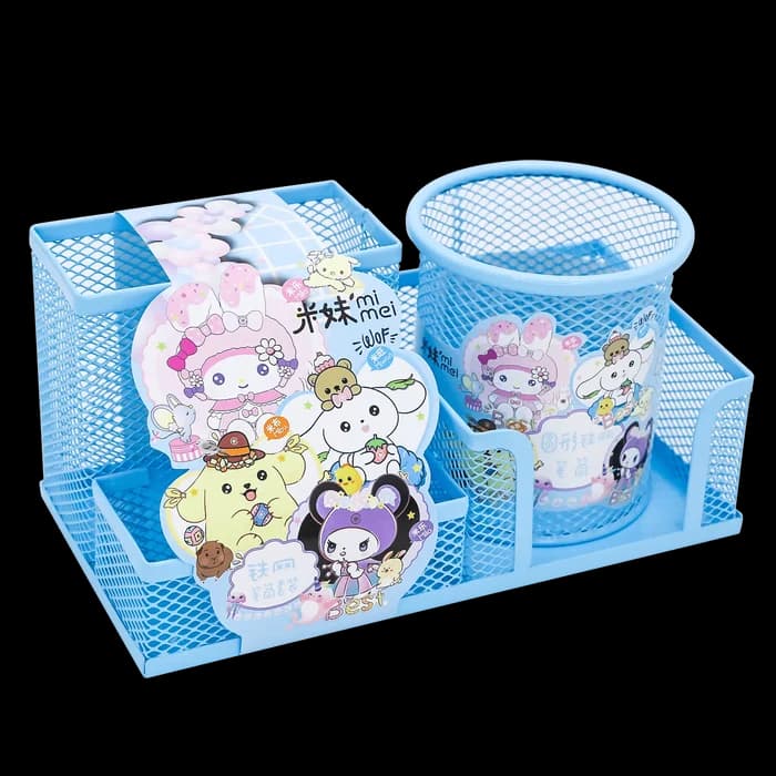 Organisateur de Bureau Mimi Mesh – Bleu Kawaii