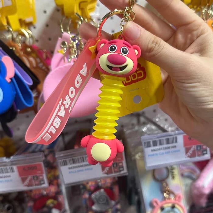 Porte-clés Élastique Ours Rose Pop-up Adorable