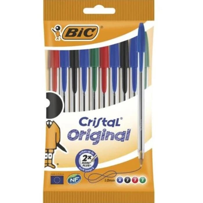 BIC Cristal Original Stylos Bille 1.0mm Lot 10