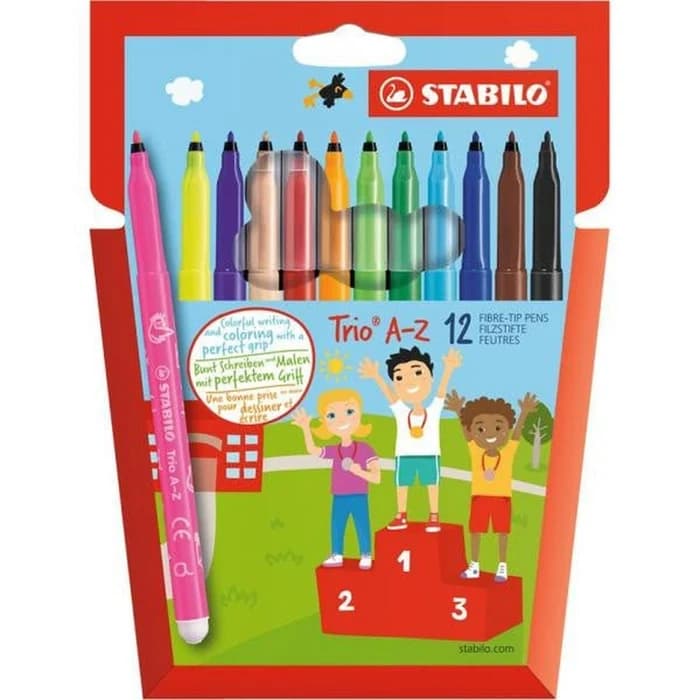 STABILO Trio A-Z Feutres 12 Couleurs
