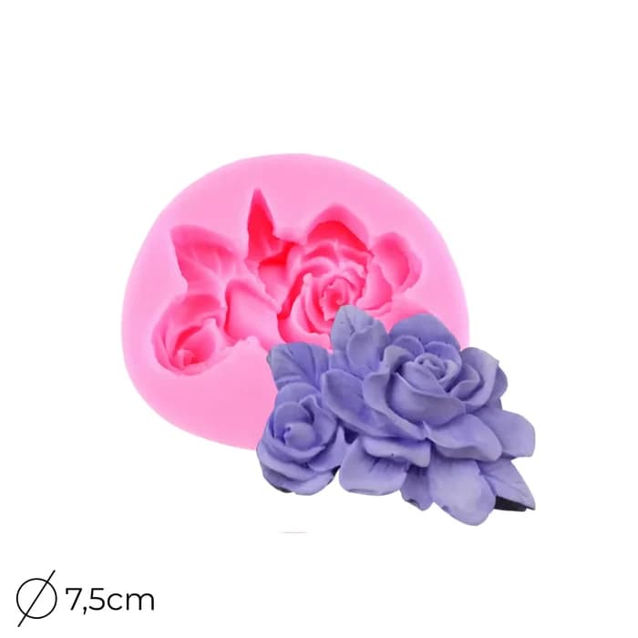 Moule Silicone Fleurs En Relief 7,5cm - Bougies Résine Pâte