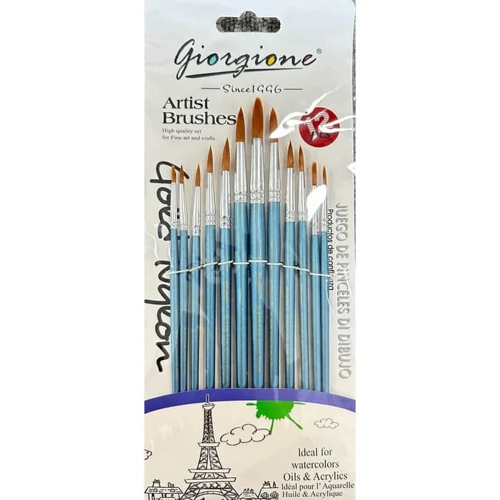 Giorgione Set 12 Pinceaux Rond Artist Brushes