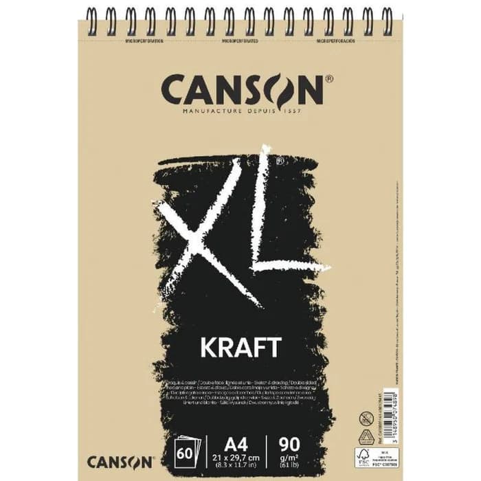 Album CANSON Xl Kraft A4 60 Feuilles 90g/m²