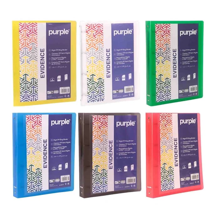 Classeur 4 Anneaux PP Rigide A4 40mm Personnalisable — Purple Evidence