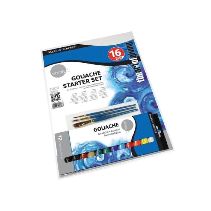 Set Starter Gouache Simply Daler Rowney 16 Pcs
